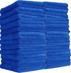 Professional Grade Premium Microfiber Towels for Cars, Blue, 16" x 16", Ultra-Soft and Scratch-Free Car Detailing Cloths for Trucks, Motorcycles, and More - 24 Pack