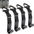 Headrest Hooks for Car Adjustable 4 Pack Vehicle Seat Back Organizer Storage Hanger Holder for Purse Bags Universal Fit with Clip Black