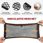 Universal Cargo Net Pocket Elastic Netting Car Mesh Pouch for Trunk RV Boats Home Cargo Storage with Screws and Hooks (21.7'' x 9.8'')
