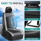 Cooling Car Seat Cover Front Seat, 12V-24V Ventilated Seat Cushion, Cooling Car Seat Cushion with 2 Powerful Turbo Fans 3-Speed Adjustable for Summer Driving, Universal Fit for Car SUV Truck