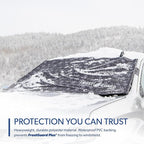 Plus | Winter Windshield Cover for Ice and Snow, Standard Size (Snowflake) - Built-in Security Panels, Wiper Blade Coverage + Mirror Covers - Fits Standard Size Cars, 59 x 41 Inches