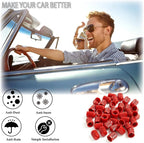 15PCS Plastic Tire Valve Stem Caps, Corrosion Resistant, with O Rubber Ring, Airtight Seal Heavy Duty Dustproof Tire Valve Stem Covers for Cars, SUV, Trucks, Bikes, Motorcycles, Bicycles(Red)