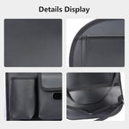 Car Seat Organizers Waterproof Backseat Protector with Storage Pocket Large Leather Kick Mats for Kids Pets Automobile SUV Truck (Black, Large Pocket)