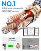 USB C Cable 3.2A【Upgraded 90°& Gold-Plated】, [4-Pack,10+6.6+3.3+1.6FT] Type C Fast Charging Cable Right Angle Nylon Braided USB A to USBC Cord for iPhone 17/16 Samsung S25 Ultra S10 Note 10