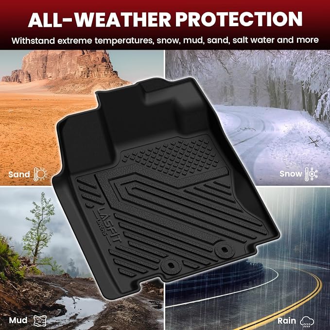 Floor Mats for Nissan Pathfinder 2013-2020 / Infiniti QX60 2014-2021 / JX35 2013, All Weather TPE Custom Fit Easy Clean Durable No-Curling Trunk Mat for Pathfinder & QX60 & JX35