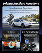 4K Rear View Mirror Camera with Carplay&Android Auto,12" Mirror Dash Cam Front and Rear with Voice Control for Cars&Trucks,Smart Touch Screen,64GB Card Included/Loop Record/Reverse Assist