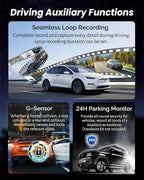 4K Rear View Mirror Camera with Carplay&Android Auto,12" Mirror Dash Cam Front and Rear with Voice Control for Cars&Trucks,Smart Touch Screen,64GB Card Included/Loop Record/Reverse Assist