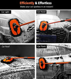 57'' Car Wash Brush with Long Handle Chenille Microfiber Car Wash Kit Mitt Retractable Bent Pole Car Wash Mop for Cars RV Truck Boat (Orange-2)