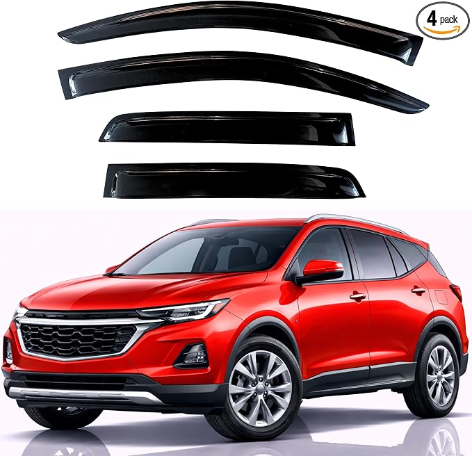 KPY Rain Guards Fit for 2025-2026 Chevrolet Equinox, Out-Channel Window Visors Vent Wind Deflectors 4PC, Car Accessories for 25-26 Chevy Equinox