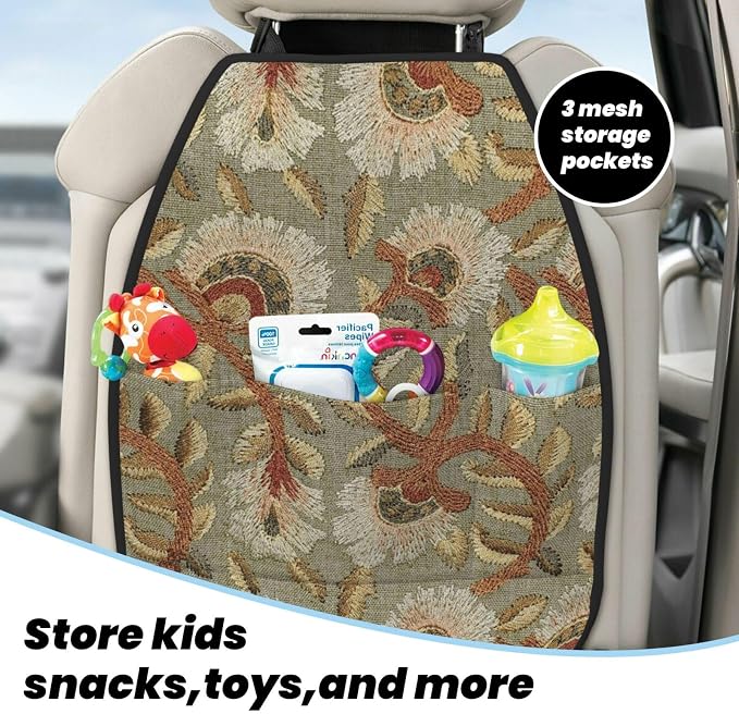 William Morris Detail Car Seat Back Kick Protectors Kick Mats With Storage Pockets For Vehicles To Protect From Dirt Mud Scratches 2 Pack