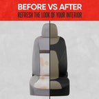AquaShield Waterproof Front Seat Covers, Beige Seat Covers for Cars – Neoprene Front Car Seats Cover, SUV Seat Covers Protector - Car Interior Cover for Auto, Trucks, & Dog Owners