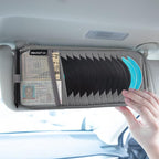 Car CD Visor Holder, 12 Sleeves Organizer with Mesh Pocket | Durable Oxford Cloth, Holds 12 CDs/DVDs, 1 Pen Holder, 1 Back Inner Pocket, Disc Storage Organizer, Fits Most Vehicle Visors