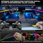 Dreamcolor Acrylic Interior Car LED Strip Light with USB/Type C, RGB 2 in 1 with 110.2 inches LED Strip, Dynamic Chasing Music Sync Neon Ambient Lighting Kits