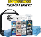 Car Detailing Kit, Interior and Exterior Cleaning, 9-Piece | Includes Tire Shine, Quick Detailer, Total Interior & Glass Cleaner, Microfiber Towels, Applicator & Storage Bag