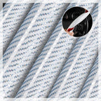 Car Steering Wheel Cover Set Bright Carbon Fiber Wrap Non-Slip 3pcs Steering Wheel Accessories 14.5-15 inch Universal (White)