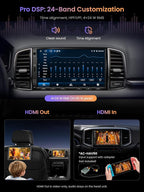 A5L 7'' Android Double DIN Car Stereo with 1080P Front Dash Cam, Wireless CarPlay & Android Auto, DSP 24-Band EQ, HDMI Out, FM/AM/SS Radio, WiFi/BT/USB Tethering, GPS Track,AI Voice Control