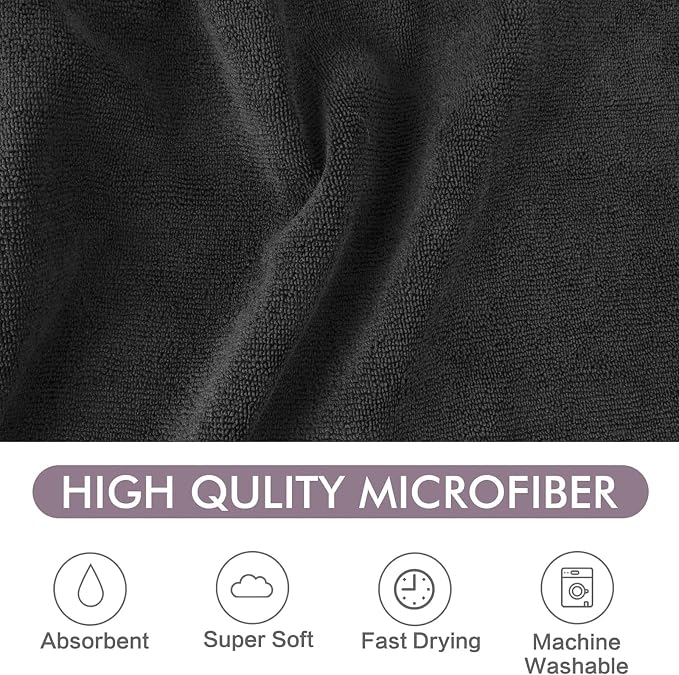 Dog Towels Super Absorbent Microfiber Dog Drying Towel for Drying Dogs Soft Pet Bath Towels and Cats with Embroidered Paw Black and Grey 30inch x 50inch