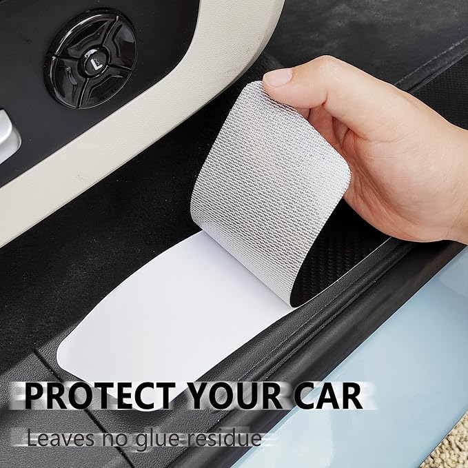 5PCS Car Door Sill Protector,Carbon Fiber Sport Threshold/Rear Bumper Guard Anti-Scratch Sticker Door Edge Protection Decorate,Interior Accessories Self-Adhesive Anti-Scratch Waterpoor (US Flag-5Pcs)