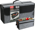 Car Trunk Organizer,Soft Felt Car Bag Organizer 20x6.11x10 inch Folding,for Honda CRV/for Civic/for Accord Ford/for Focus Fusion/for Toyota RAV4/for Jeep SUV/Truck/Sedan(Gray)