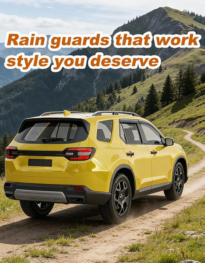 Low Profile Window Rain Guards Fit for Honda Pilot 2023-2026 Rain Guard Window Deflectors Extra-Thick Side Window Visors Vent Shades Tape-on Vent Visors Car Accessories-4PCS