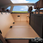 XL Back Seat Extender for Dogs, Hard Bottom Dog Car Seat Cover for Truck Back Seat, Upgraded PU Leather Waterproof Anti-Scratch, Large Space Back Seat Cover for Full Size Truck SUV, Brown