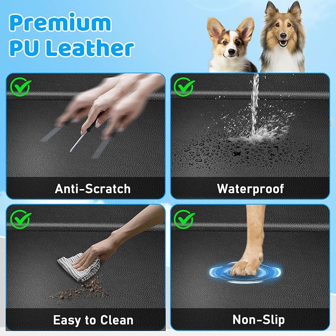 2026 Upgraded Back Seat Extender for Dogs - Large Hard Bottom Dog Car Seat Cover Holds 550lbs, Waterproof Dog Hammock Pet Bed with High-Density Foam Non-Slip Backseat Protector