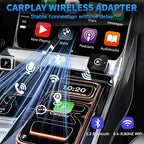 2 in 1 Wireless CarPlay and Android Auto Adapter for iPhone, Plug&Play Mini USB/USB C Car Play Adapter Fast and Stable Connection,No Delay Convert Wired to Wireless CarPlay for iPhone 8+/Android 11.0+