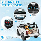 24V Licensed Chevrolet Colorado Electric Car for Kids, Ride on Toys for Toddlers with Remote Control, 2 Seater Electric Car Ride On Vehicle w/Bluetooth, Soft Start, LED Lights - White