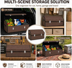 Car Trunk Organizer with Lid, Foldable Faux Leather Storage Box | Foldable design, faux leather exterior, 3 compartments