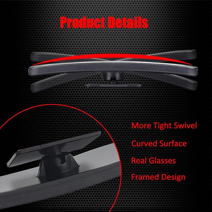 Rectangle Blind Spot Mirror, HD Glass ABS Housing Convex Wide Angle Rearview Blindspot Car Mirror for Car SUV and Truck (Framed, Pack of 2)