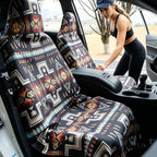 Car Seat Cover Towel for Front Seats Non-Slip with Headrest Pocket & Strap | Universal Fit for Cars Truck SUV|Car Seat Hoodie & Phocho Perfect After Gym Workout, Beach,Yoga and Running|Anti-dog Scratch