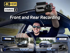 P1 Pro 4K Dash Cam Front and Rear, STARVIS 2 Sensor, 64GB Card, Dual Dash Camera for Cars with Full-Color Night Vision, HDR WDR, ADAS, GPS, WiFi & Voice Control, 24H Parking Mode, 3.39" Screen