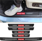 5PCS Car Door Sill Protector,Carbon Fiber Sport Threshold/Rear Bumper Guard Anti-Scratch Sticker Door Edge Protection Decorate,Interior Accessories Self-Adhesive Anti-Scratch Waterpoor(Red sport-5Pcs