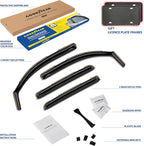 Goodyear Shatterproof in-Channel Window Deflectors for GMC Sierra 2014-2018 Crew Cab, Rain Guards, Window Visors for Cars, Vent Deflector, Car Accessories, 4 pcs - GY009002