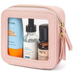 Sunscreen Makeup Bags for Beach, TSA Approved Toiletry Bag with Zipper,Mini Clear Comestic Bag Car Organizer Travel Size Toiletries Travel Essentials Pink Car Accessories For Women (Mini-Pink)