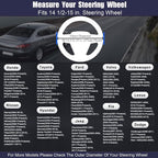 Steering Wheel Cover Standard Size 14.5-15 inch, Non-Slip Car Wheel Cover Protector, Non-Folding Packaging, Microfiber Leather, Black and Chocolate Brown
