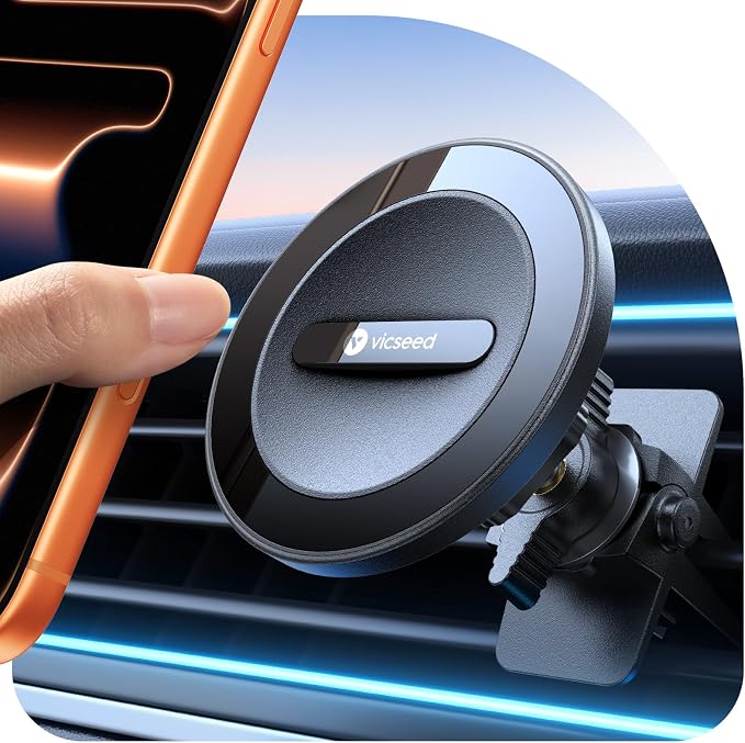 for MagSafe Car Mount [Super Magnet Power & Vent-Safe Clip] Upgraded Steel Core Magnetic Phone Holder 360° Adjustable Hands Free Vent Mount for 17 16 15 14 13 12 Pro Max