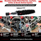 Wheel Cleaning Brush Car Detailing Kit - Rim Brush, Lug Nuts and Wheel Cleaner Brush Car Wash Kit -Tire Brushes for Cleaning Rims - Car Cleaning Supplies and Rim Cleaner Brush Set
