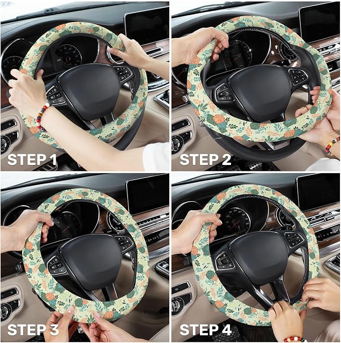 Dungeon Dice Steering Wheel Cover, Non Slip Polyester Car Wheel Protector for Car SUV Truck, Universal 15 Inch