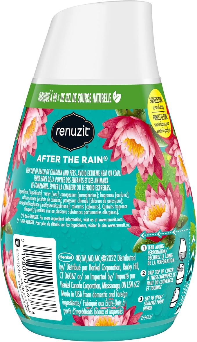 Adjustable Gel Air Freshener Cone, After the Rain Scent, Nonstop Freshness, 7oz Cone, 12 Count, brand is.