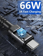 USB C to USB C Cable 10FT, 2Pack USB C Charger Cable, Long Type C Fast Charging Cable Nylon Braided USBC Charger Cord Compatible with iPhone 17/16/15/Pro/Plus/Pro Max/Samsung Galaxy S26 S23 and More