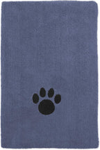 Pet Grooming Microfiber Towel, Embroidered Collection, X-Large,41x23.5", Stonewash Blue