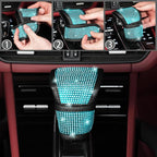 8 pcs Bling Car Accessories Set for Women, Steering Wheel Cover, Sparkly Seat Belt Covers, Bling Gear Shift Cover, Universal Fit Most Cars (Aquamarine Diamond)