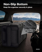 Trunk Organizer for SUV – Foldable & Portable Car Organizers and Storage with 2 Compartments, Large Capacity Car Trunk Organizer Car Accessories for Truck Sedan, Black, 23.6" x 14.2" x 11.8"