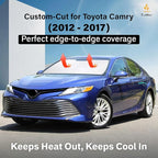 Windshield Sunshade for Toyota Camry 2012-2015 2016 2017, LE, SE, SE Nightshade, XLE, XSE, TRD, Sun Visor for Front Windshield Sun Shade Cover, UV Heat Blocker & Protector, Car Accessories
