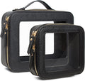 Travel Clear Makeup Bag Set, TSA Approved Cosmetic Bag Case with Zipper Portable Makeup Pouch Toiletry Bag Traveling Cosmetic Organizer Storage Bag Car Organizer Car Essentials