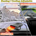 Car Heater, Car Heater That Plugs into Cigarette Lighter, 200W Portable Car Heaters and Car Defroster Windshield Defogger, 12V Heater for Car with 360 Degree Rotary Base