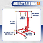 Adjustable Car Door Installer and Remover Jack Lift Hoist w/Swivel | Castors & Straps Hoist Jack Stand Dolly Heavy Duty Auto Body Car Door Floor Jack Stand Steel Red