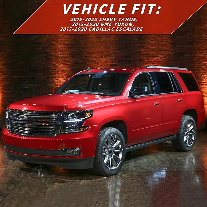 in Channel Rain Guards Fit for 2015-2020 Chevy Tahoe/GMC Yukon/Cadillac Escalade, Durable Window Wind Deflectors, Vent Window Visors Shades Shield, 4PCS