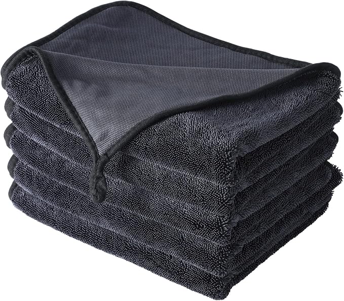 Shiny Wipes Shower Cleaning Cloth - 5 Pack 24 x 36 inch Ultra Absorbent Car Drying Towel, Shiny Wipes Drying Towel Microfiber Cleaning Cloth for Car, Bath & Househood
